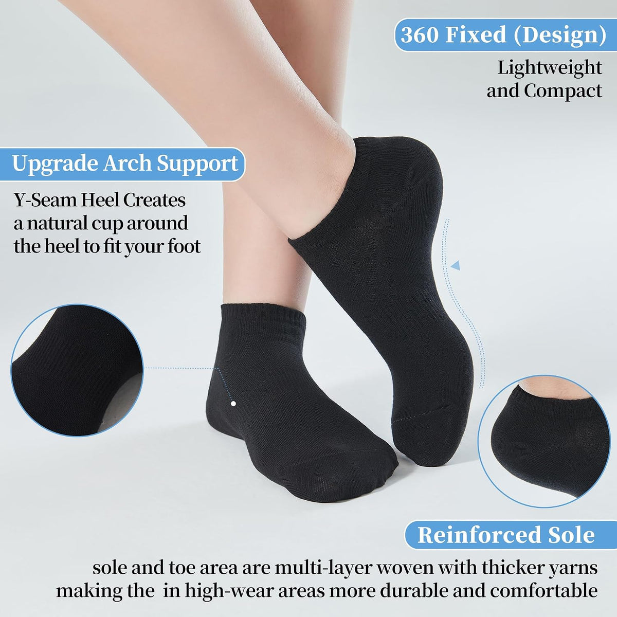 Corlap 12Pairs Womens Ankle Socks,Thin Low Cut No Show Lightweight Athletic
