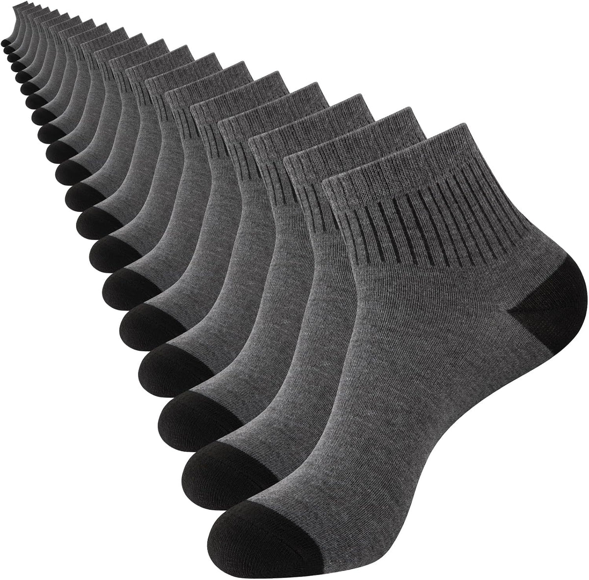 20 Pairs Ankle Socks For Men - Mens Socks Size 8-12/12-16 Thin Casual Bulk Socks