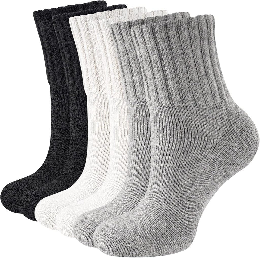 Niorasen Women's Thermal Socks, 3 Pairs, Cushioned Winter Crew Boot Socks