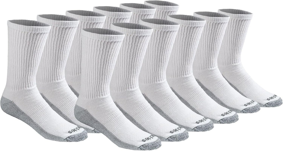 Dickies Men's Dri-tech Original Moisture Control Crew Socks, Available in M-xxl (6, 12, 18 Pairs)