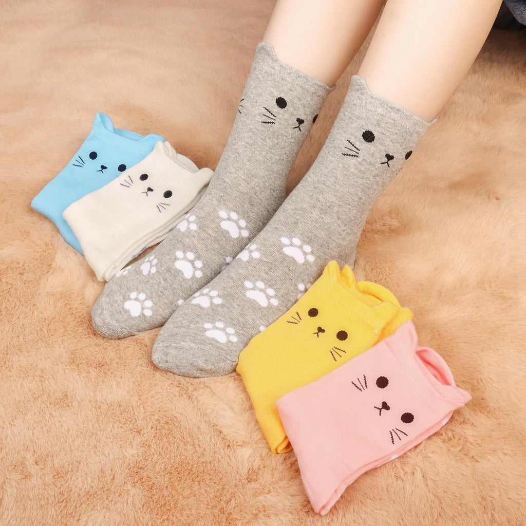 Jeasona Women’s Cute Cat Animal Socks Gifts for Women Wife Mom