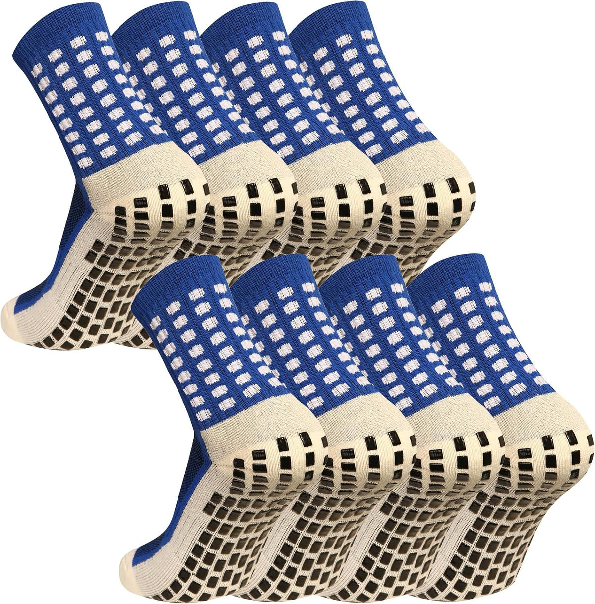 Men's Grip Soccer Socks Anti Slip Athletic Socks Non Slip Football Basketball Socks with Grip Pads2/4/6