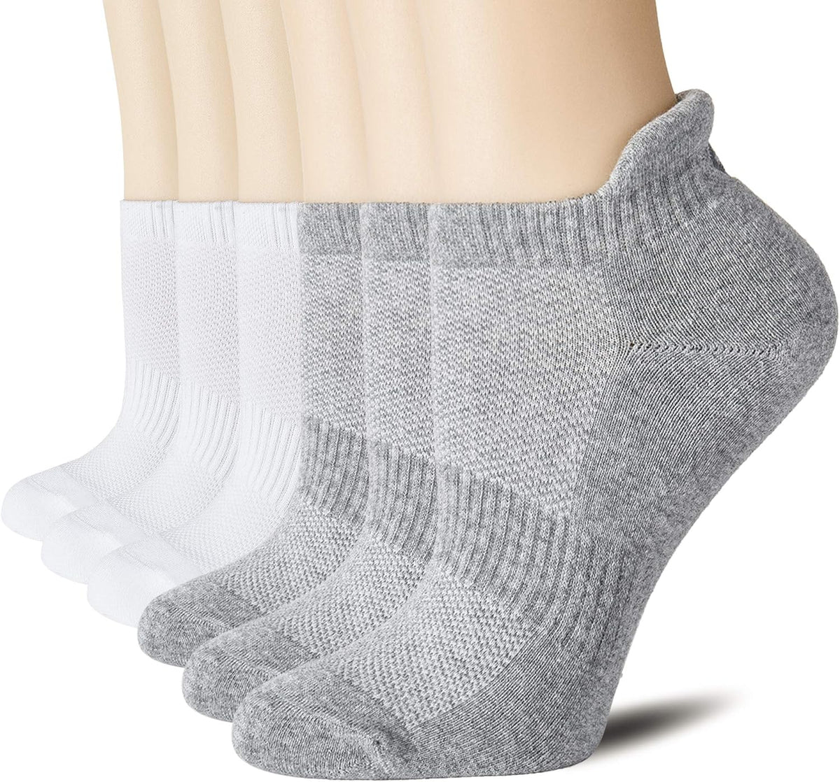 CS CELERSPORT 6 Pairs Ankle Athletic Running Socks Low Cut Sports Tab Socks for Men and Women