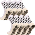 Men's Grip Soccer Socks Anti Slip Athletic Socks Non Slip Football Basketball Socks with Grip Pads2/4/6