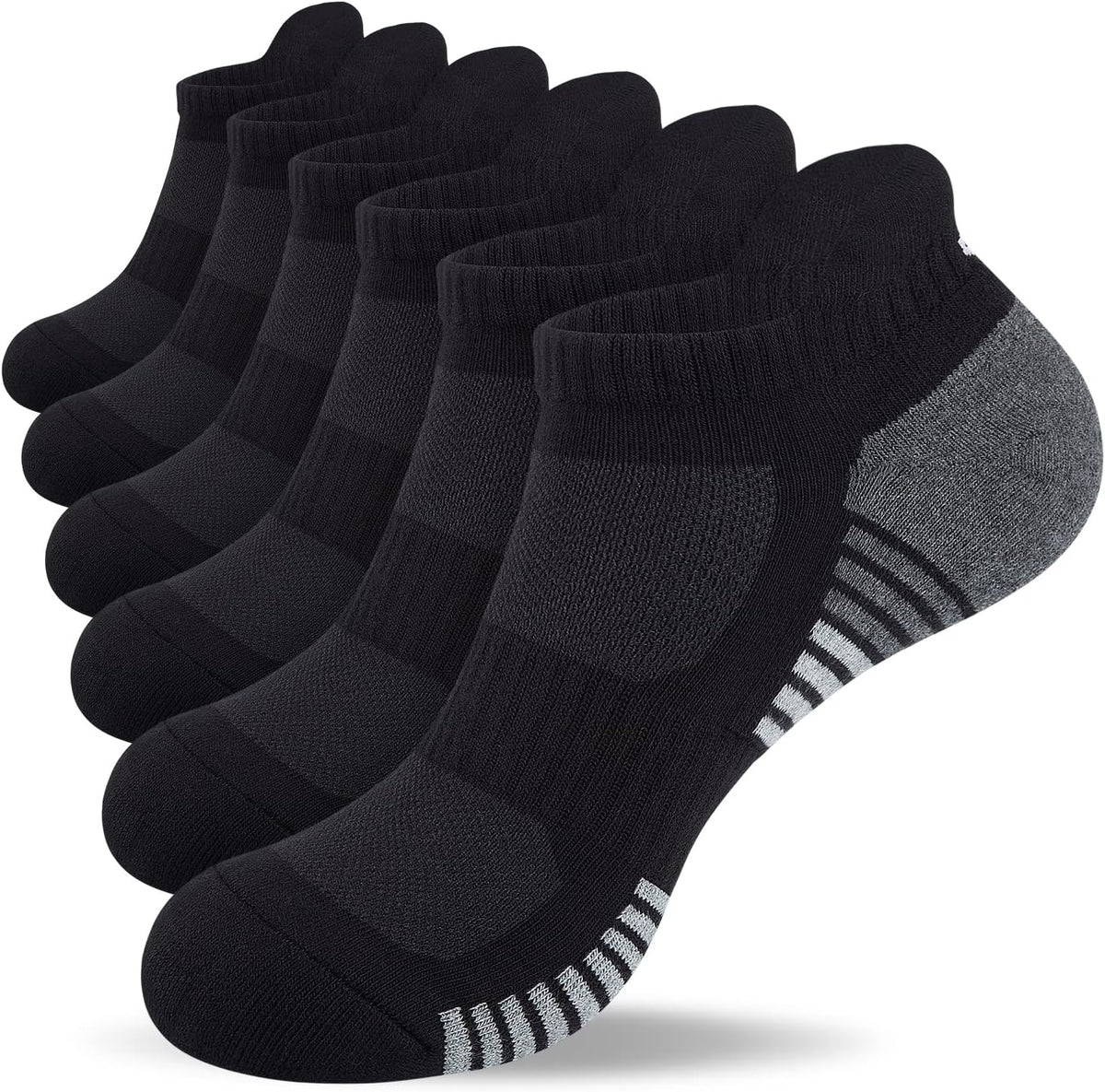 Lapulas Athletic Running Ankle Socks, Low Cut Cushioned Anti-Blister Tab Sports Socks Men Women 6Pairs