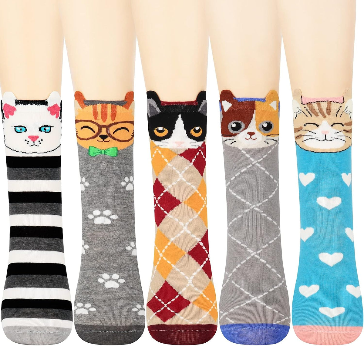 Jeasona Women’s Cute Cat Animal Socks Gifts for Women Wife Mom