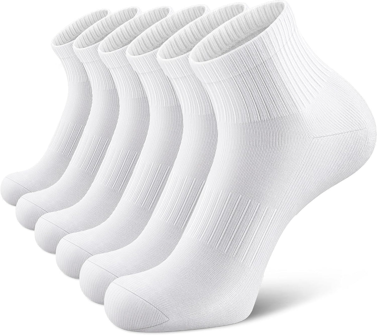 Airacker Athletic Quarter Socks with Cushion Running Ankle Socks for Men Women 6 Pairs