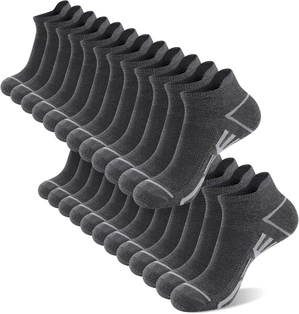shnn 12 Pairs Mens Ankle Socks Athletic Casual Low Cut Short Socks for Men
