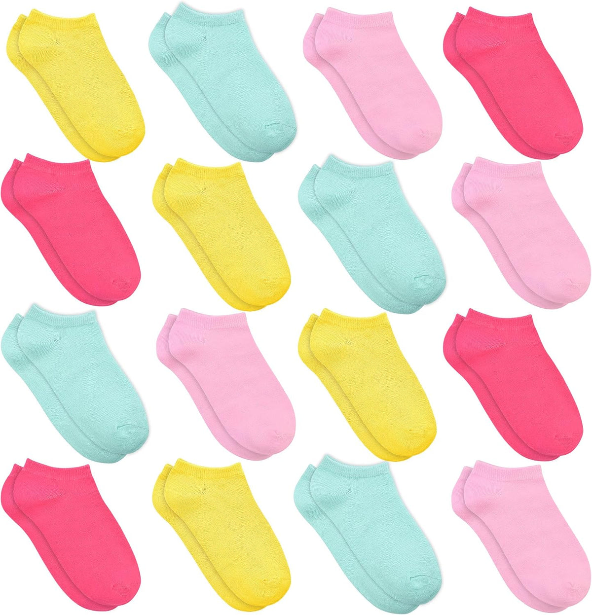 Toddler Socks, 16 Pairs Low Cut Ankle Socks for Kids (1-14 Years)