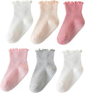 ANYANIME Toddler Socks Ruffle for Girls Baby Grip Socks Non Slip Cute Frill