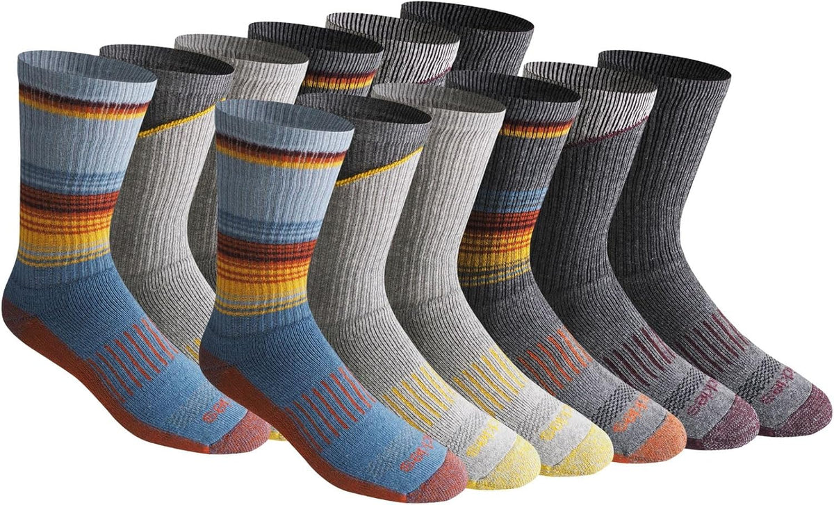 Dickies Men's Dri-tech Original Moisture Control Crew Socks, Available in M-xxl (6, 12, 18 Pairs)
