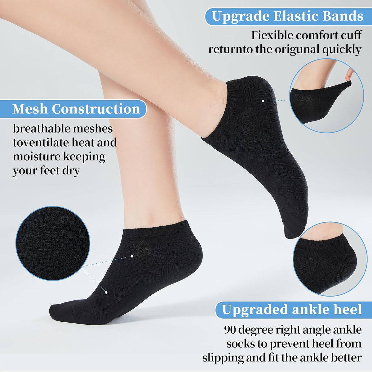 Corlap 12Pairs Womens Ankle Socks,Thin Low Cut No Show Lightweight Athletic