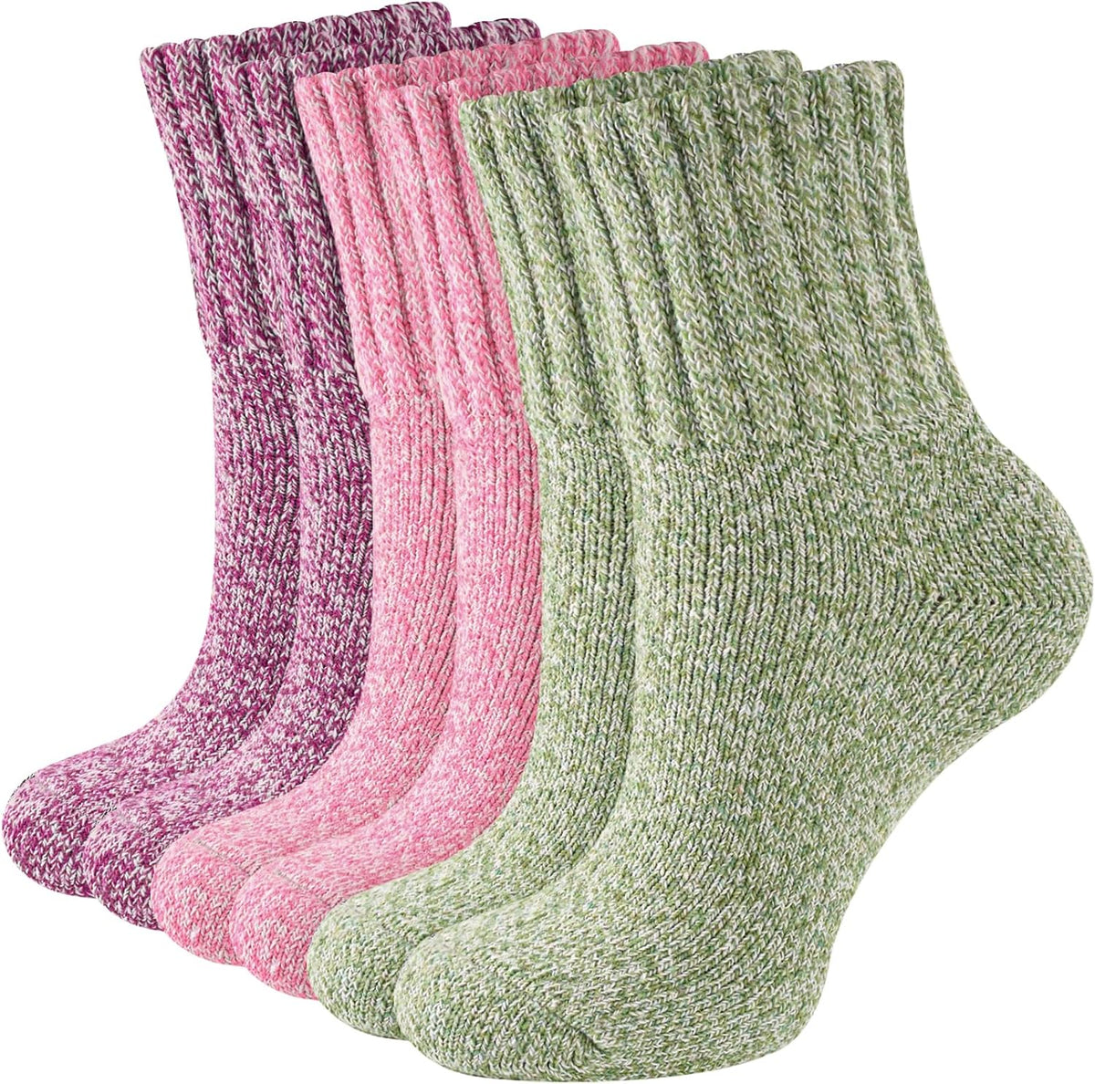 Niorasen Women's Thermal Socks, 3 Pairs, Cushioned Winter Crew Boot Socks
