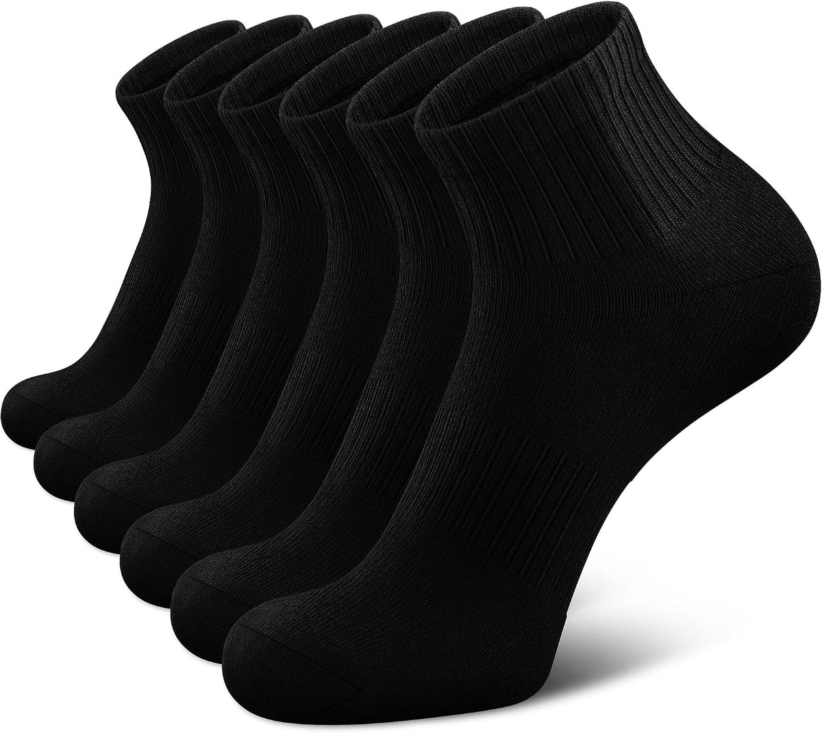 Airacker Athletic Quarter Socks with Cushion Running Ankle Socks for Men Women 6 Pairs