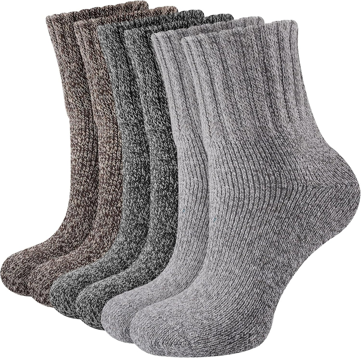 Niorasen Women's Thermal Socks, 3 Pairs, Cushioned Winter Crew Boot Socks