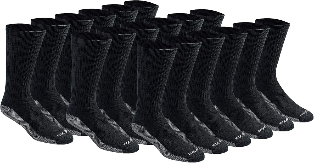 Dickies Men's Dri-tech Original Moisture Control Crew Socks, Available in M-xxl (6, 12, 18 Pairs)