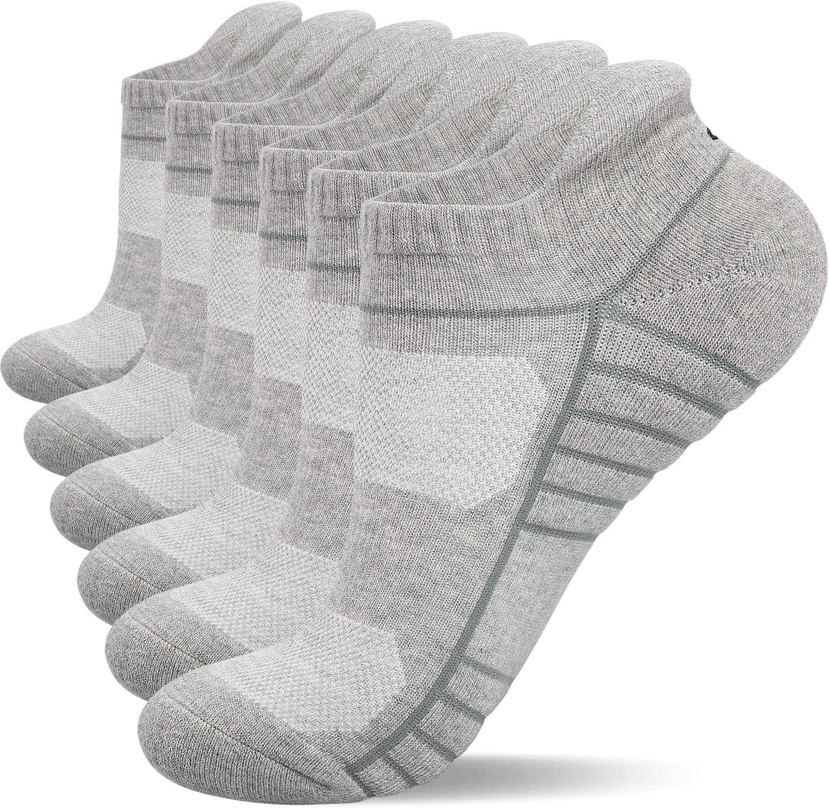 Lapulas Athletic Running Ankle Socks, Low Cut Cushioned Anti-Blister Tab Sports Socks Men Women 6Pairs
